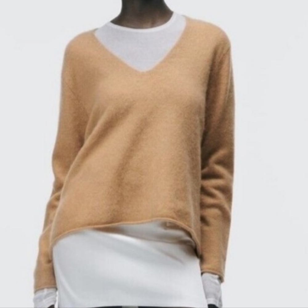 ZARA CASHMERE BLEND V-NECK SWEATER NWT